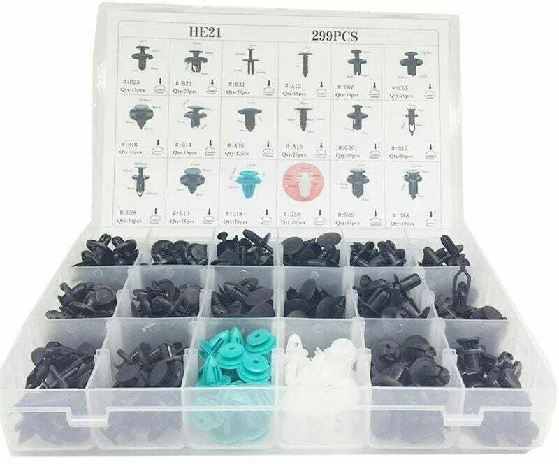Universeller Auto-Reparatursatz mit 299 Teilen, darunter Clips, Befestigungselemente, Nieten, Zierleisten, Anschläge und...