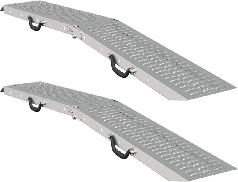 Laderampe 2 pcs Silber 166 x 22,5 x 4,5 cm Verzinkter Stahl vidaXL