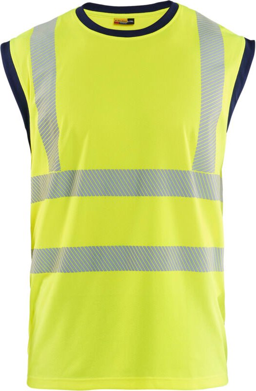 Warnweste ohne Ärmel mit hoher Sichtbarkeit 3575 - Gelb/Navy L/XL