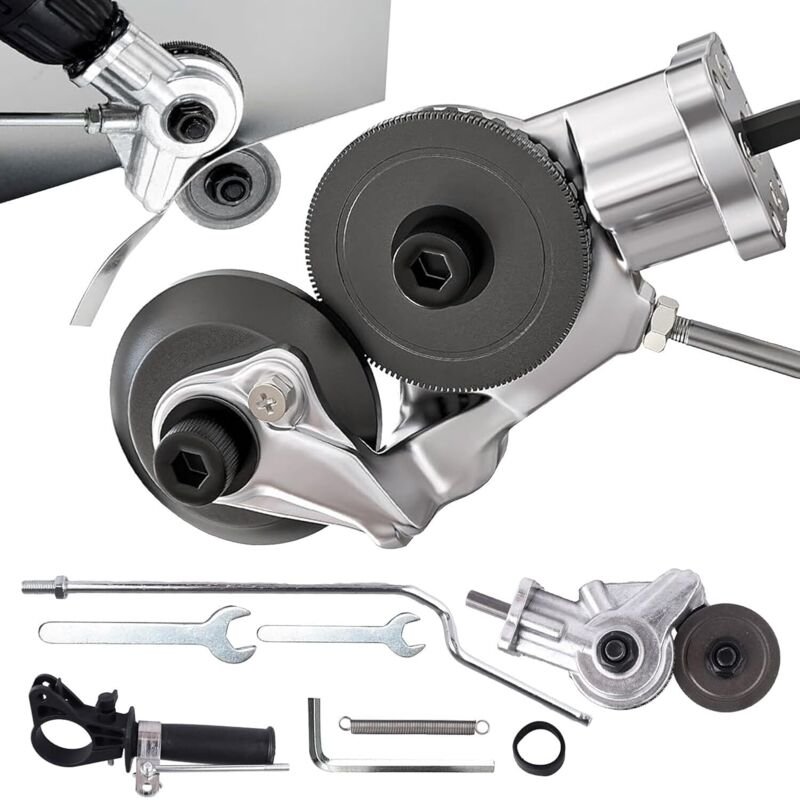 Elektrischer Blechschneider, Metallbohrer, Blechschneidwerkzeug mit Adapter zum Schneiden verschiedener Metalle wie Alum...