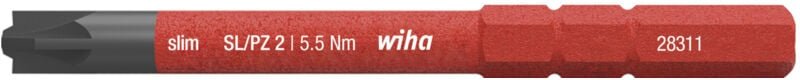 Bit slimBit electric PlusMinus/Pozidriv SL/PZ2 x 75 mm (34590) - Wiha
