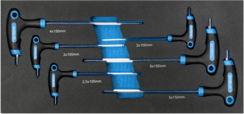 GI 1/3 Stiftschlüssel Innensechskant mit T-Griff Set 6 teilig