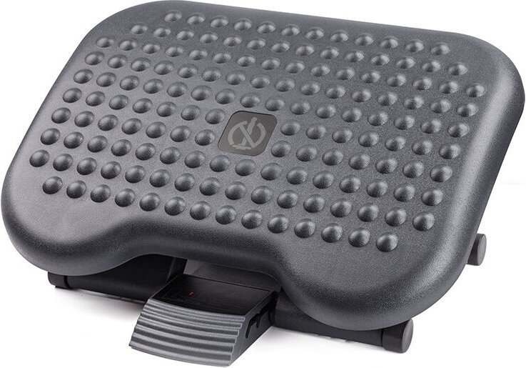 Schwarze Tischfußstütze, 45 x 33,5 x 17 cm, einteilig, rutschfest, höhenverstellbar, ergonomische Fußstütze mit Neigungs...