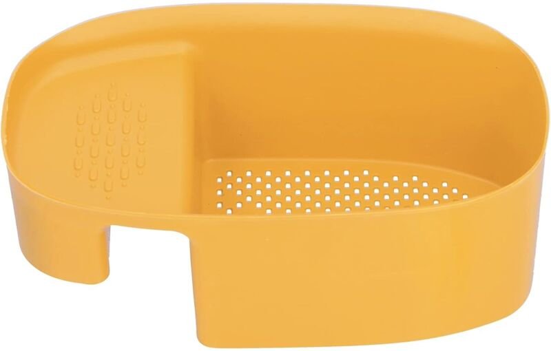 Multifunktionaler Abtropfkorb für Spülbecken, Obst- und Gemüsereinigungssieb, Restefilter für die Küche (Gelb) – 1 Stück