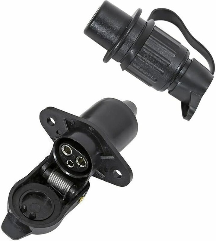 Anhängerstecker und 3-polige Anhängersteckdose, 12V wasserdichter 3-poliger weiblicher Anhängerstecker, 3-polige Anhänge...