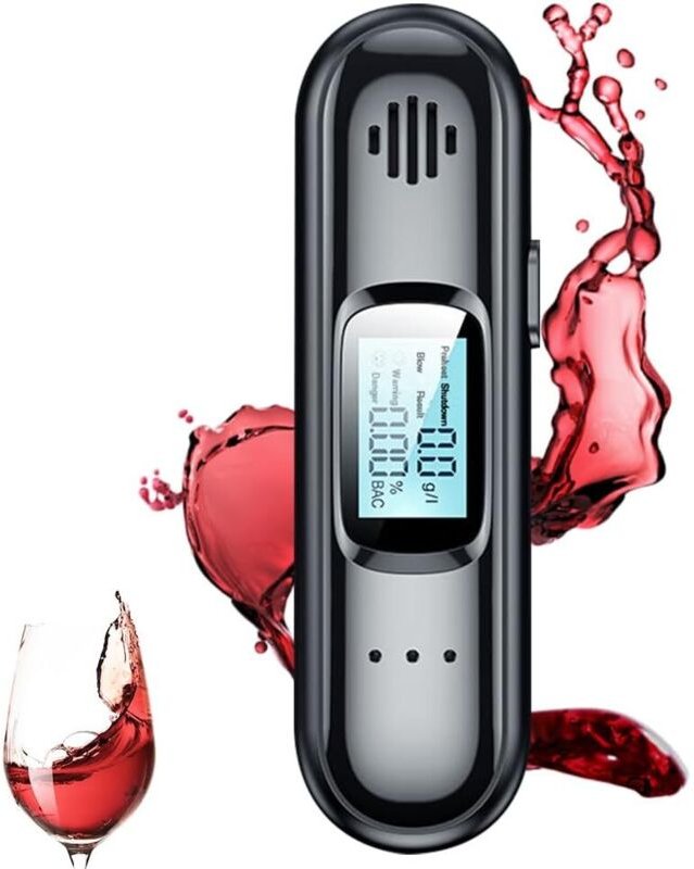 Elektronischer Alkoholtester, tragbarer Mini-Professioneller Alkoholtester, digitaler Alkoholtester mit LCD-Display, Hal...