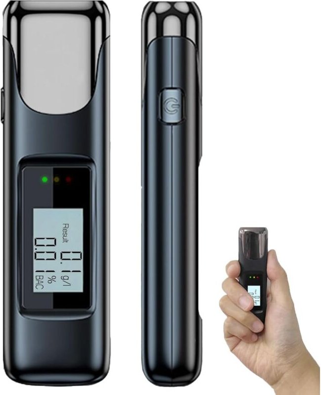 Wiederaufladbares elektronisches Atemalkoholmessgerät mit digitalem LCD-Bildschirm, präziser Blutalkoholmessung, ideal f...