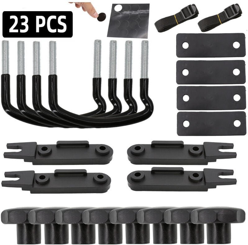 4-teiliges universelles Montage-Set für Dachboxen aus verzinktem Stahl für Pkw/Transporter, inklusive U-Bügel, Klemmen u...