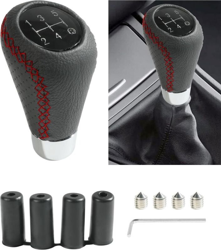 Auto Schaltknauf,Schaltknauf Universal,Auto Schaltknauf Universal,5 Gang Schalthebel Schaltknauf mit 4 Adaptern,Aluminiu...