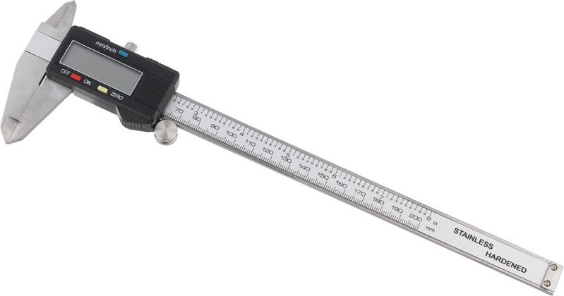 Elektrischer digitaler Messschieber aus Edelstahl, 200 mm, mit Nonius-Mikrometer