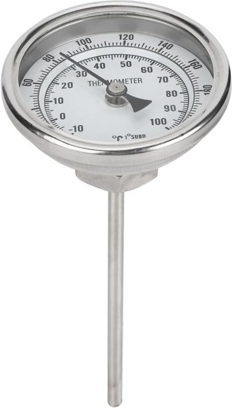 Edelstahl-Zifferblattthermometer mit 1/2-Zoll-NPT-Gewinde, Thermometer für Heimbraukessel, 0220℉ / 10100℃