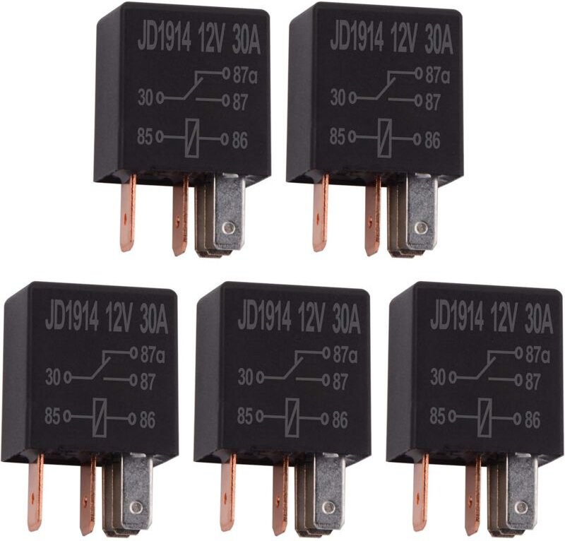 Memkey - 5 Stück 12 v 30 a 5-poliges Relais, SPDT-Mehrzweckrelais Hochleistungs-Standardrelais 5-polig 12 vdc, Auto-Rela...