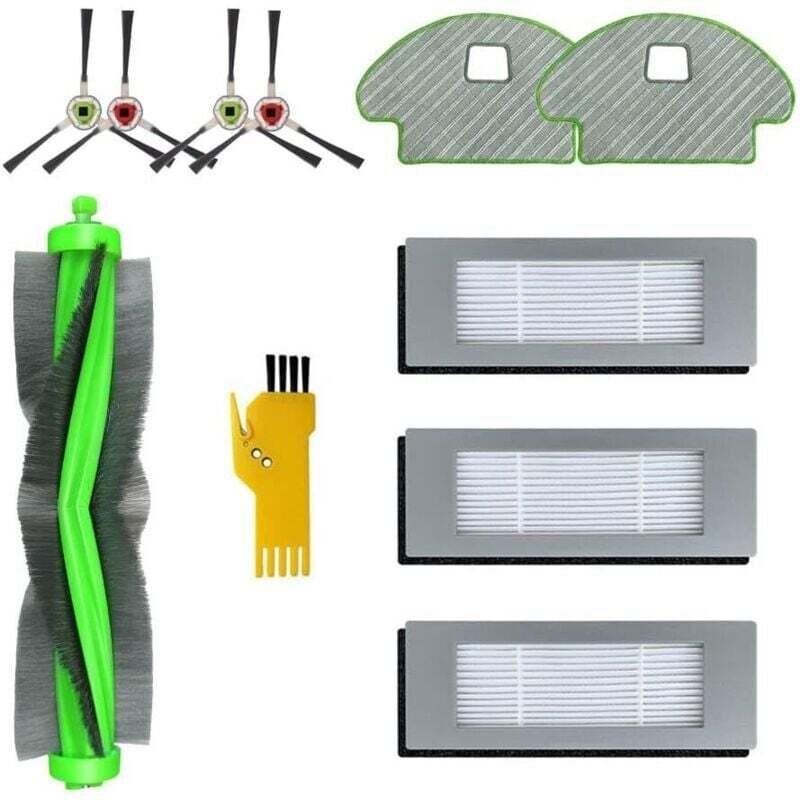 Zubehörset für iRobot Roomba Combo R111840 R1138 Saugroboter, Ersatzteile, 10-teilig: 1 Walzenbürste, 3 Filter, 4 Seiten...