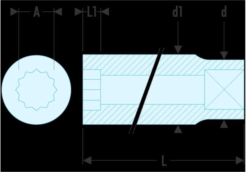 Steckschlüssel 1/4' 12-Kant 7mm - Facom