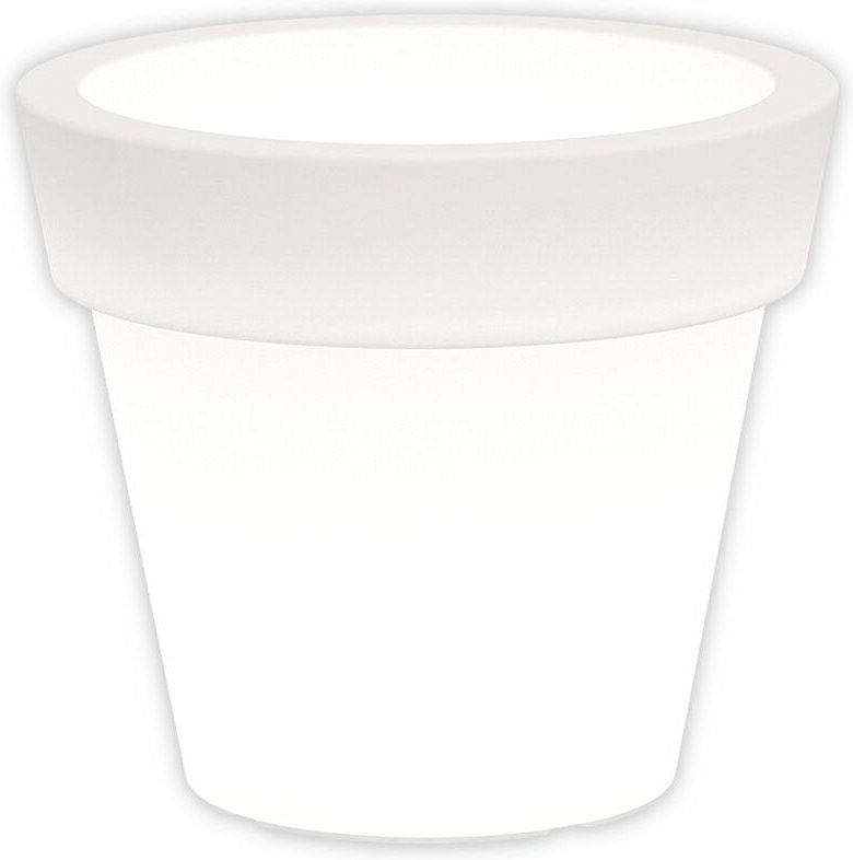 Runde leuchtende Vase Gemma Bright mit LED-Laterne Dekoration 'Made in Italy' für den Außenbereich -Gemma 110 cm / Weiß ...