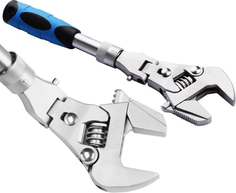 Verstellbarer Ratschenschlüssel mit flexiblem Kopf, 25,4 cm, multifunktionale verstellbare Ratsche, die sich um 180 Grad...