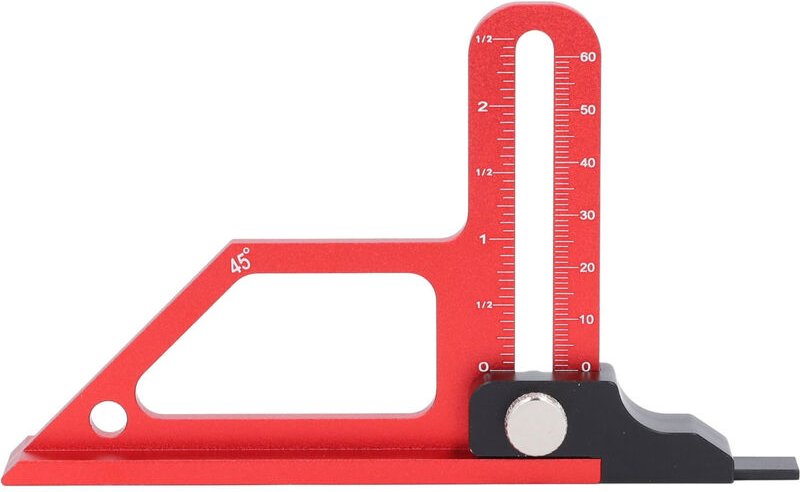 Höhenmesser für Tischkreissägen, Tiefen-Höhen-Messwerkzeug 0-60 mm, 45-Grad-Messung für Holzbearbeitungsprojekte.