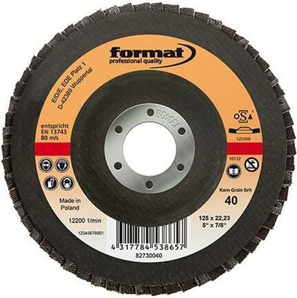 Schleifmopteller Glasgewebe gewölbt 125mm K40 Format