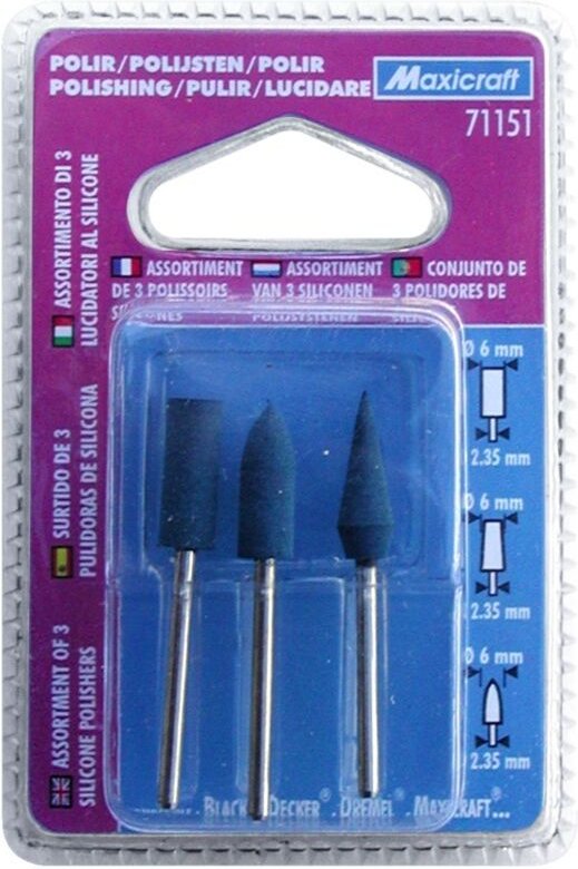 3 hochwertige Silikonpolierer Ø 6 mm MAXICRAFT