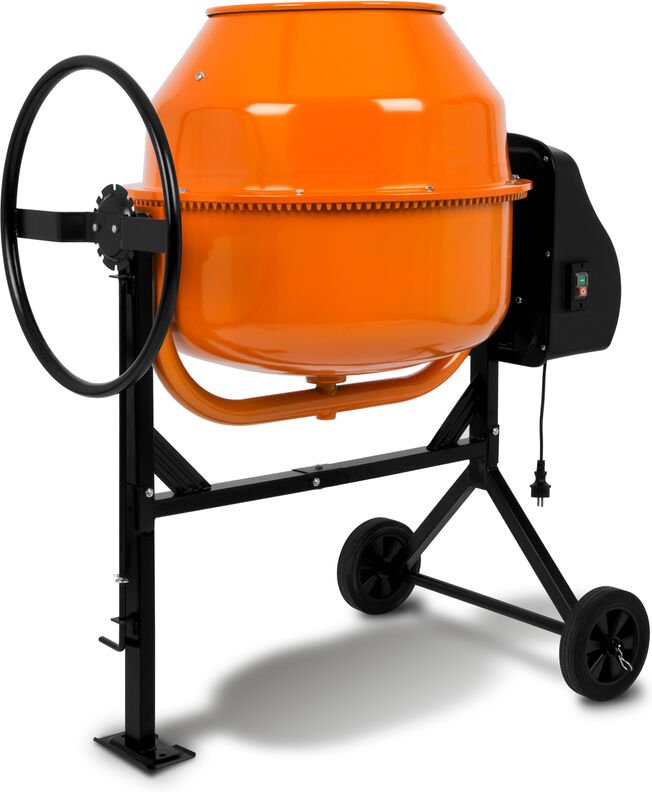 EBERTH Betonmischer Mörtelmischer 180 Liter Trommelvolumen (650 Watt starker Motor, 230 Volt, Gestell, Trommel und Zahnk...