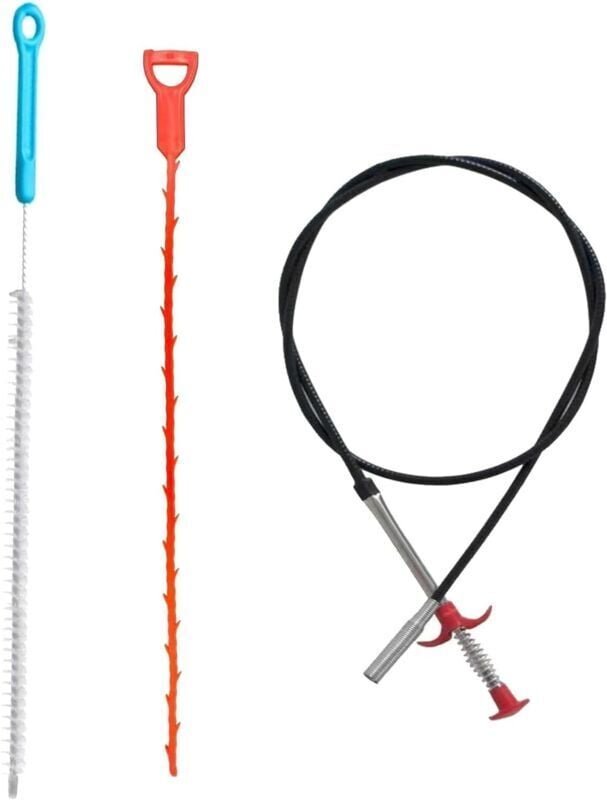 3er-Set Spülbecken-Reinigungshaken – Reinigungsspirale – für Spülbecken, Badewanne und Abfluss