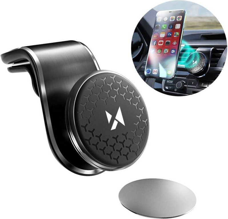 Wozinsky Magnethalterung für den Autogrill / Lüftungsgitter 360 Schwarz (WMH-03)