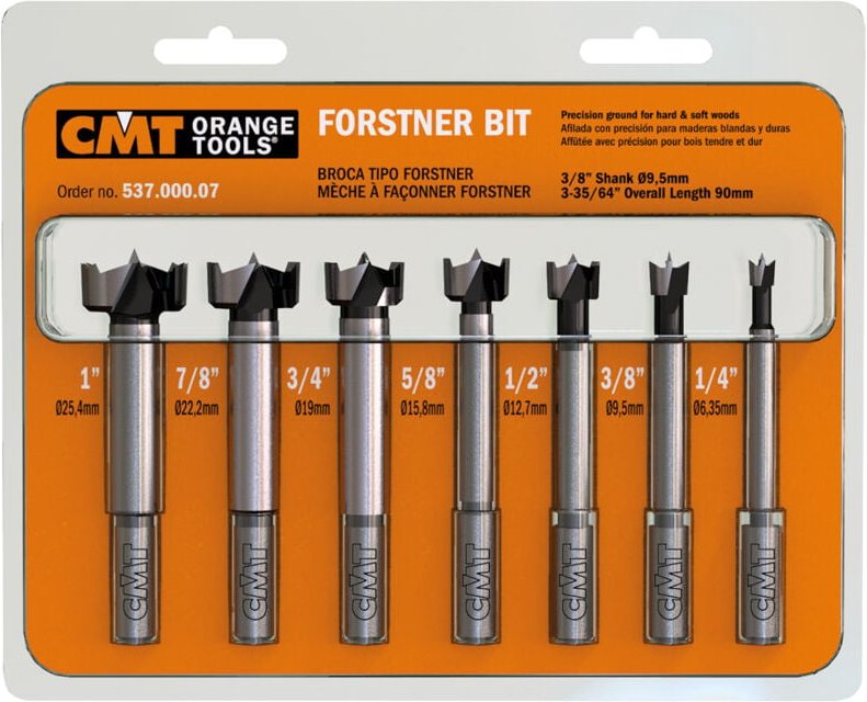 537.000.07 SATZ MIT 7 FORSTNERSPITZEN -SP- S=3/8in D=1/4in-1in DX