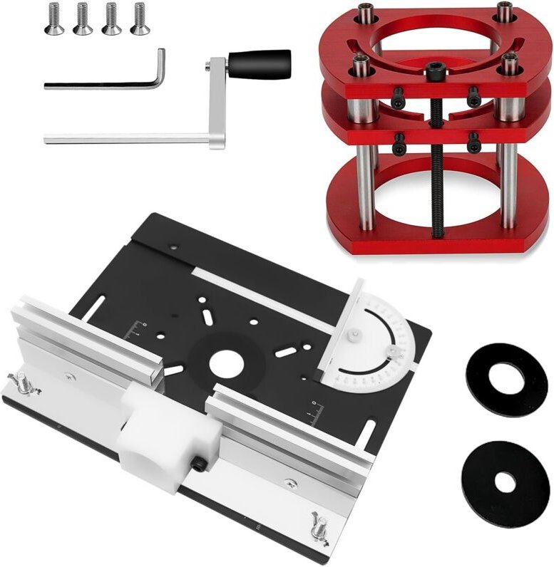 Frästisch für Oberfräse Einlegeplatte Set, OberfräSentisch und Tischfräsmaschine, Router Table, Planfräsvorrichtung, Tis...