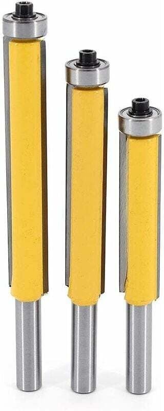 8-Zoll-Verlängerungsgriff mit Kugellagerfräser, Holzfräser-Set, 3-teilig, 8-Zoll-Verlängerungsfräser, 1/2-Zoll-Griff