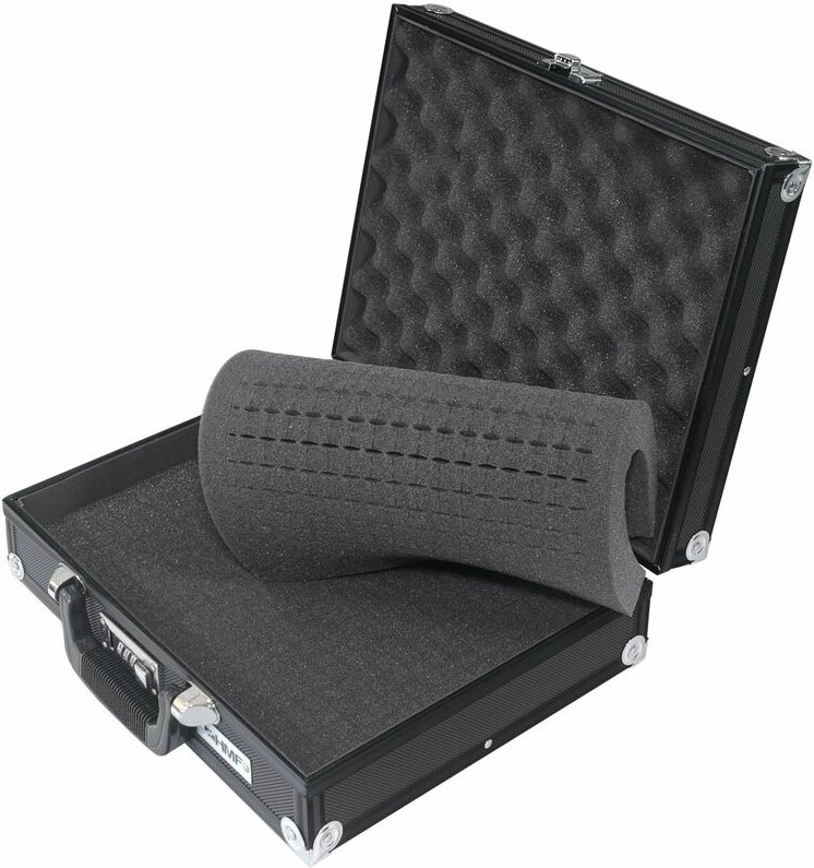 HMF - 14531-02 Alu Fotokoffer, Transportkoffer mit Rasterschaumstoff, 36,5 x 12 x 29,2 cm