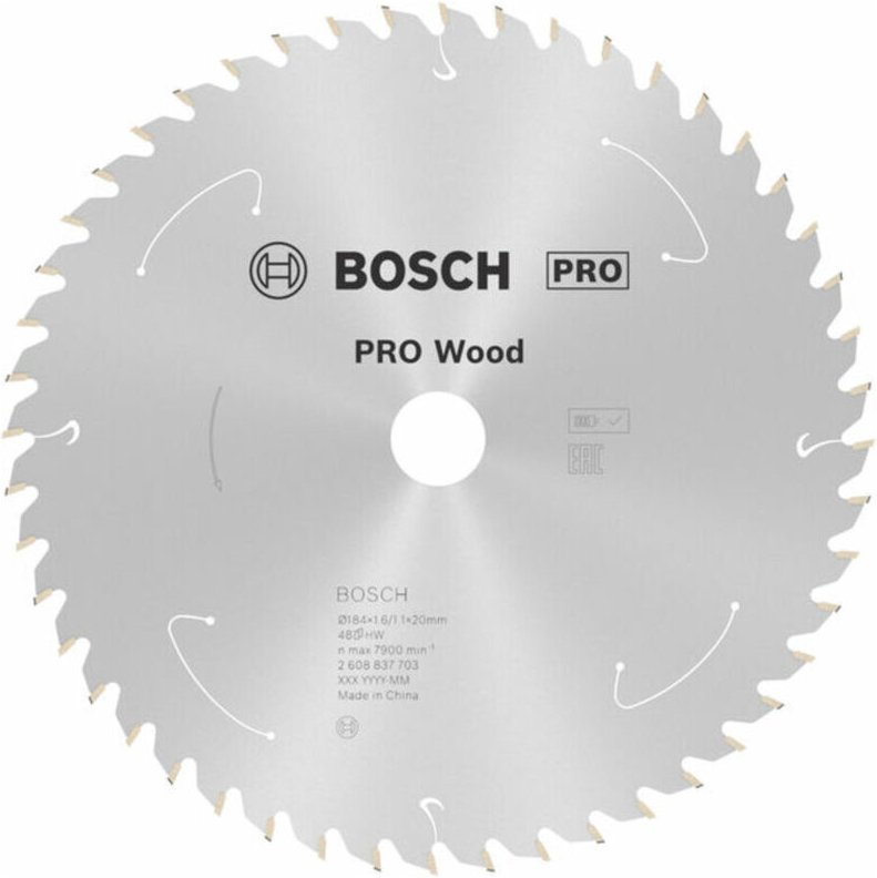 Pro Wood cordless Kreissägeblatt, 184 x 1,6 x 20 mm, T48 - Bosch