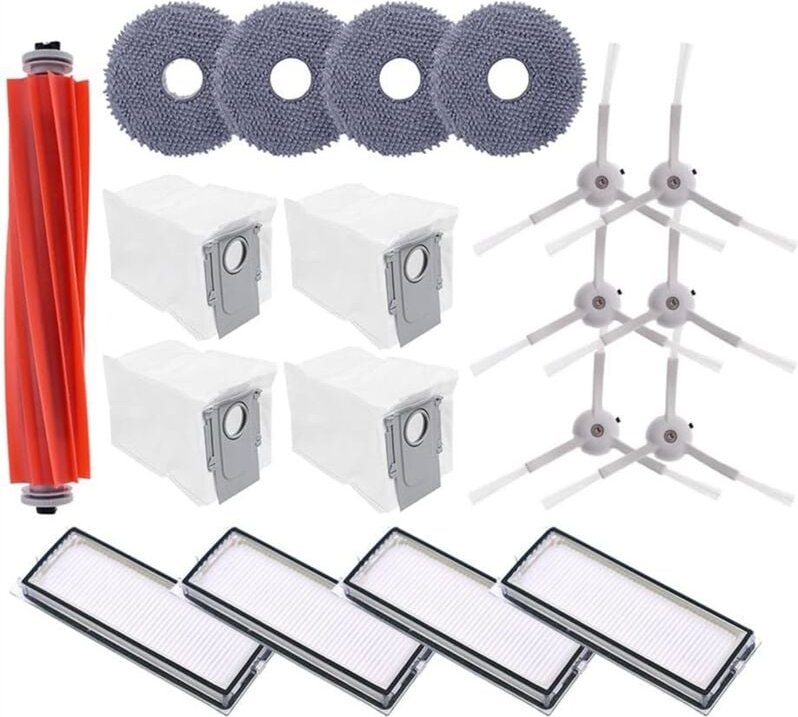 Für Qrevo MaxV, s, Pro Roboter-Staubsauger, Hauptseitenbürste, Hepa-Filter, Wischpad, Staubbeutel, Zubehör-Set
