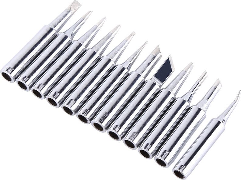 YDuupxe Lötspitzen, Set mit 12 kupferbeschichteten Lötspitzen, schnelle Wärmeleitung bis 480 °C, für Lötstationen 936, 9...