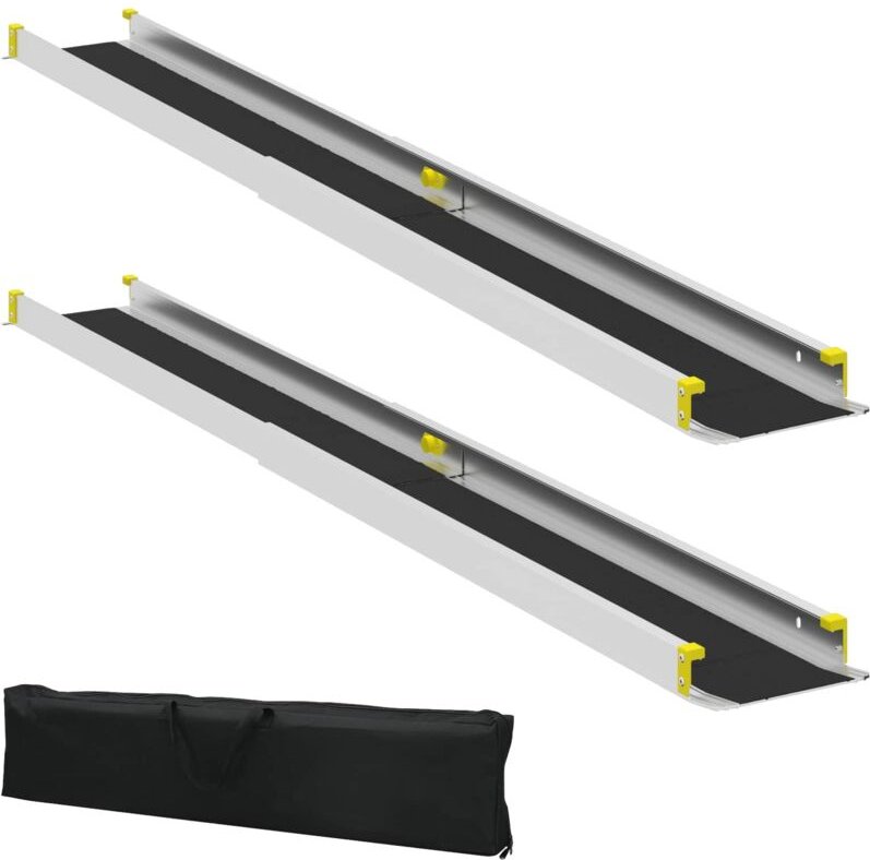 Rampe für Rollstühle 270 kg 2 pcs Schwarz 183 x 19 x 5,6 cm vidaXL