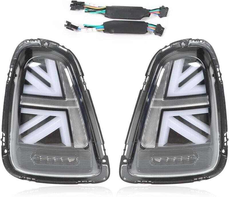 Nachrüst-Rückleuchten, Mini Cooper R56 2007–2013, LED-Rückleuchten-Set, links und rechts, weiß + schwarz. Anhängerbeleuc...