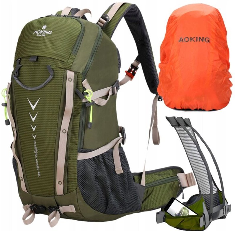 Nature Nomad H2O 40l Wanderrucksack mit Netzrahmen, schwarz