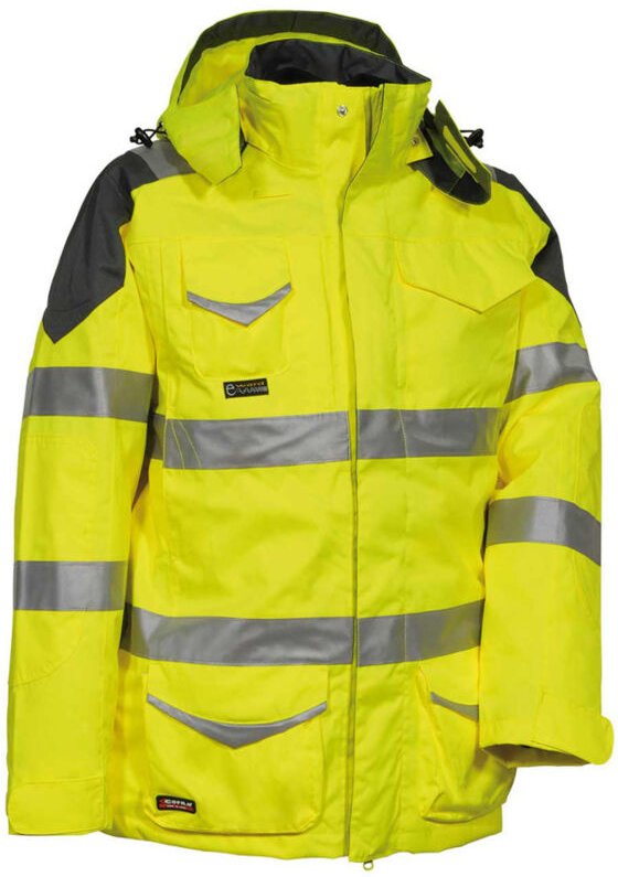 Thumbnail - 4 in 1 Winter-Warnschutzjacke wind- und wasserdicht bis -49 °C gelb 48