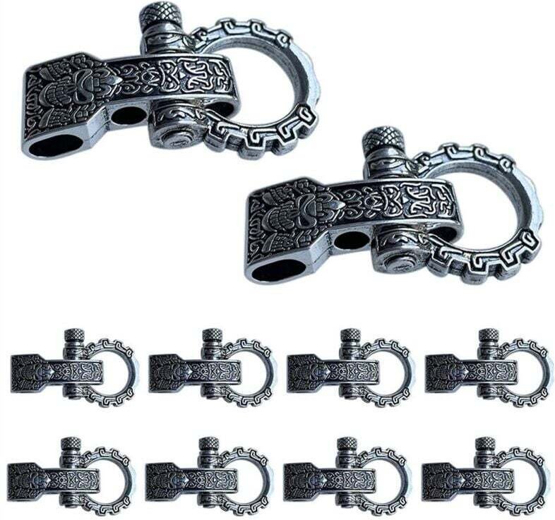 Paracord-Schnallen, Knotenverschlüsse, Stiftschraubenanker, Schäkel, verstellbare Schäkel für Armbänder und Gürtel, 10 S...