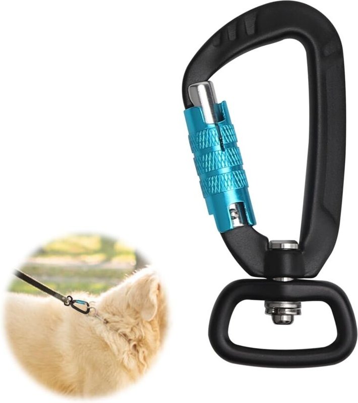 Set aus 2 D-förmigen Befestigungskarabinern aus Aluminiumlegierung, maximale Traglast 400 kg, 360° drehbar, zum Klettern...