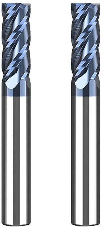 Satz mit 2 Hartmetall-Schaftfräsern, 8 mm, 4 Schneiden/4 Schneiden, schwarze AlTiN-Beschichtung, CNC-Fräser, 8 mm Vollha...