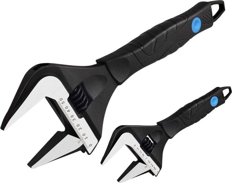 MAXPOWER 2 Stücke Rollgabelschlüssel Set 150mm/250mm Maximale Öffnung 36mm/52mm Rollgabelschlüssel Groß Adjustable Wrenc...