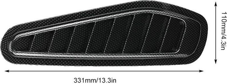 Auto Luftstrom Einlass Abdeckung, Auto Luftstrom Einlass Dekorative Scoop Bonnet Vent Hood Cover Universal Carbon Style ...
