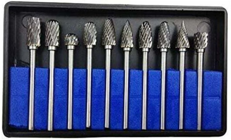 10 Stück 3 mm x 6 mm Rotations-Hartmetallfräser für Dremel-Holzbearbeitung, Gravieren und Bohren