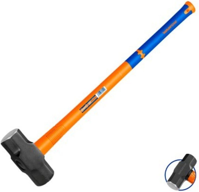 WADFOW Vorschlaghammer aus geschmiedetem Stahl mit Fiberglasgriff, 2,7 kg, 900 mm, Vibrationsreduzierung