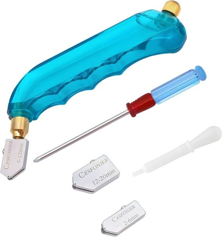 Professioneller Hartmetall-Glasschneider, robuster, pistolenbetriebener Glasschneider mit austauschbarem Kopf und Ölbehä...