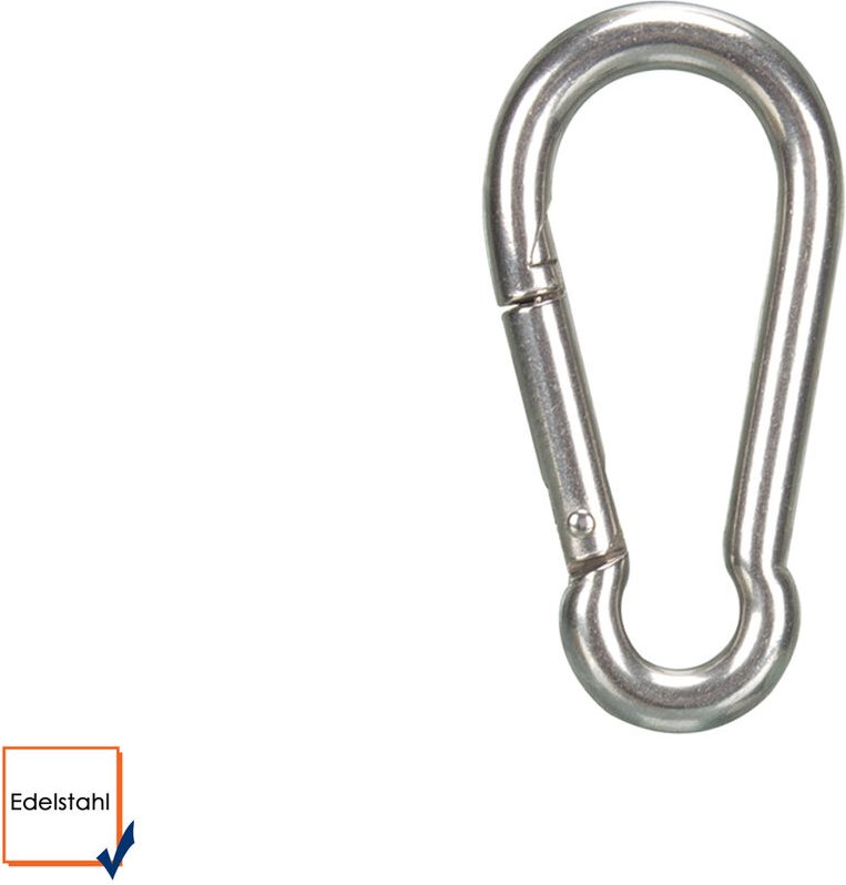 Karabinerhaken - edelstahl - ø 8 x 80 mm