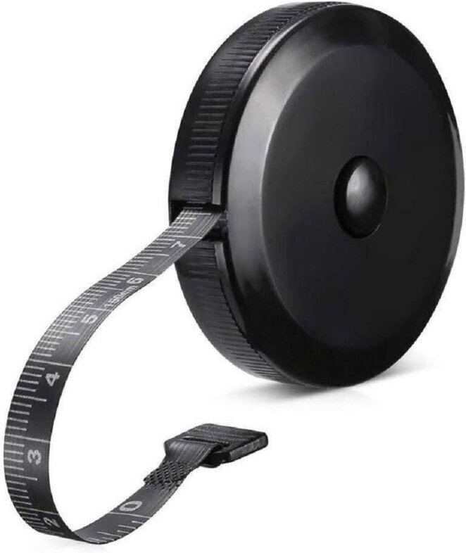 1 flexibles Maßband für Körpermaße, Näh-, Stick- und Strickprozesse, Gewichtsmessung, doppelseitiges schwarzes Maßband