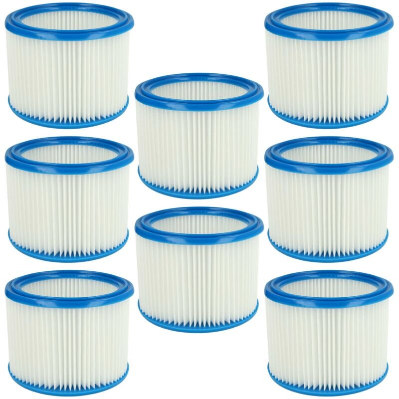 vhbw 8x Faltenfilter kompatibel mit Herkules Bi-Turbo 22 Staubsauger - Patronenfilter Blau Weiß