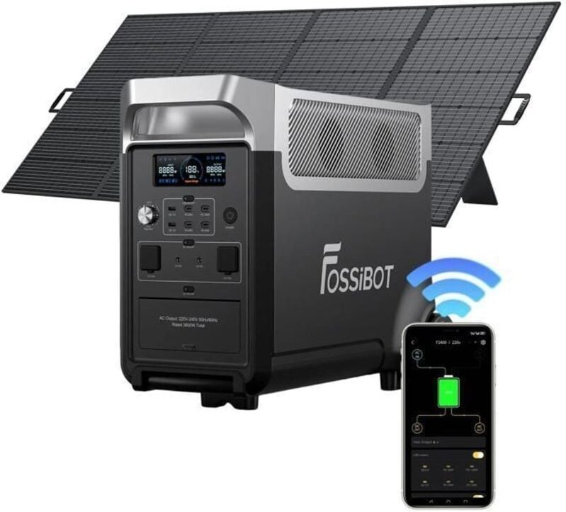 FOSSiBOT F3600PRO Elektroinstallation +420W Faltbares Solarpanel, 3840Wh 3600W LFP Max Tragbare Elektrogenerator, AC/XT9...