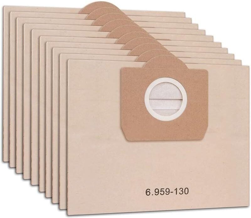 10er-Pack Staubsaugerbeutel für Kärcher 6.959-130.0, Papierfilterbeutel für Kärcher WD3 MV3 WD3P A2201/2204/2504/2554/22...